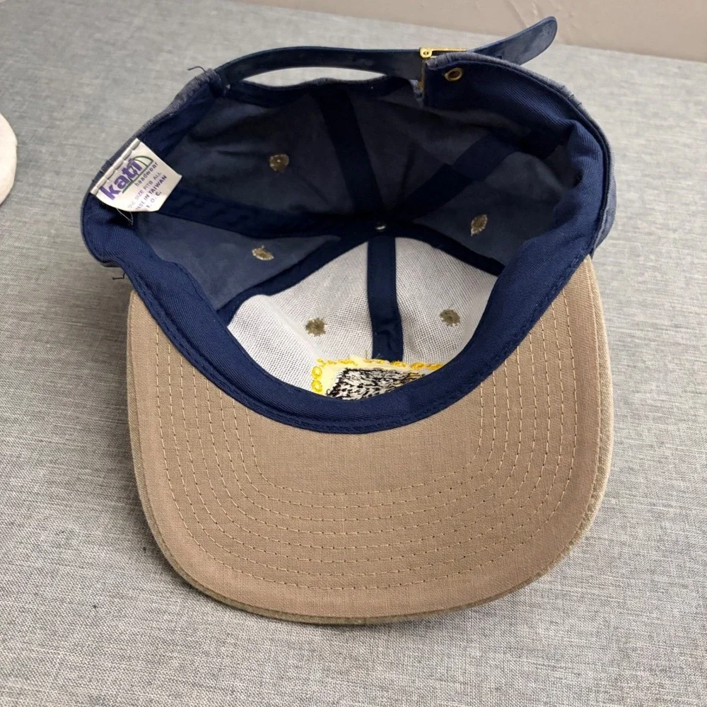 Kati Hat Men OSFA Blue Iron Door Saloon Eagle Vintage 90s Distressed Strapback